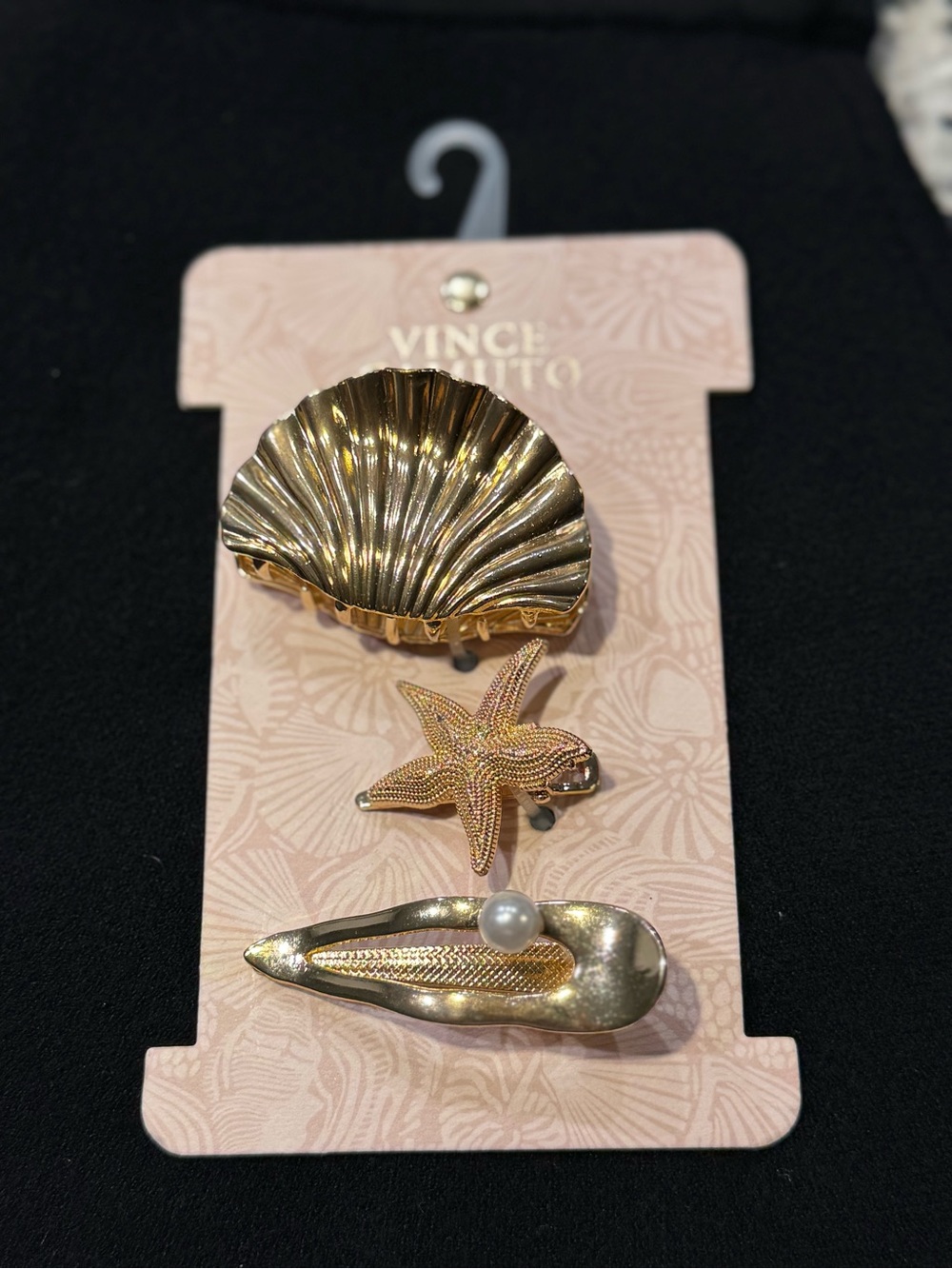 Vince Camuto Gold Ocean Motif Hair Clip Set
